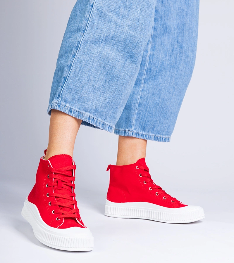 Piros platformos tornacipő Guerrino