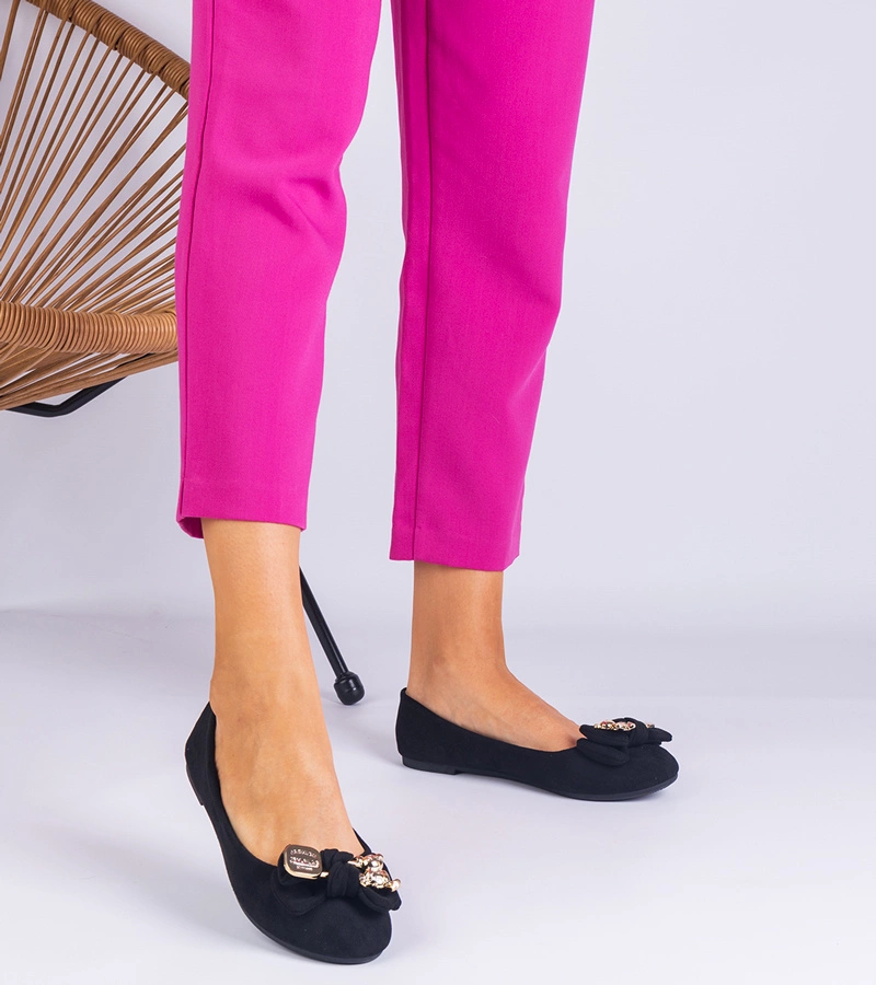 Fekete klasszikus masnis balerinák Merasol