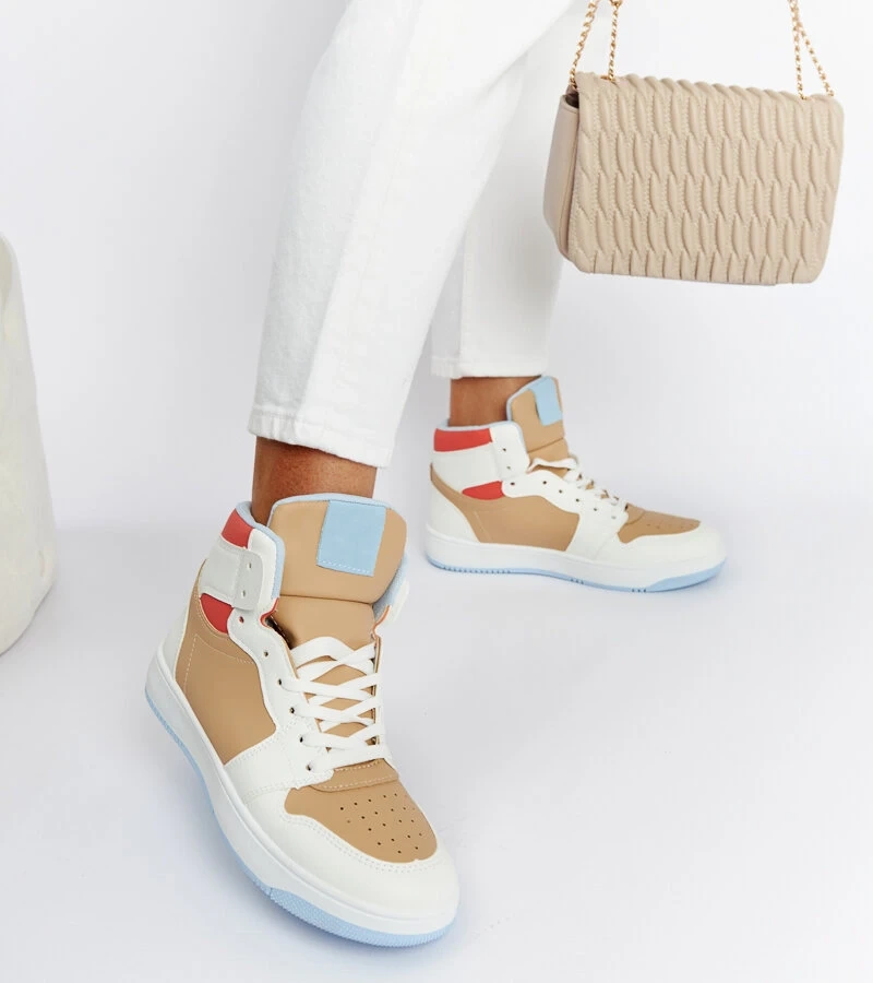 Fehér-bezs bokacsizma Eagan sneakersz