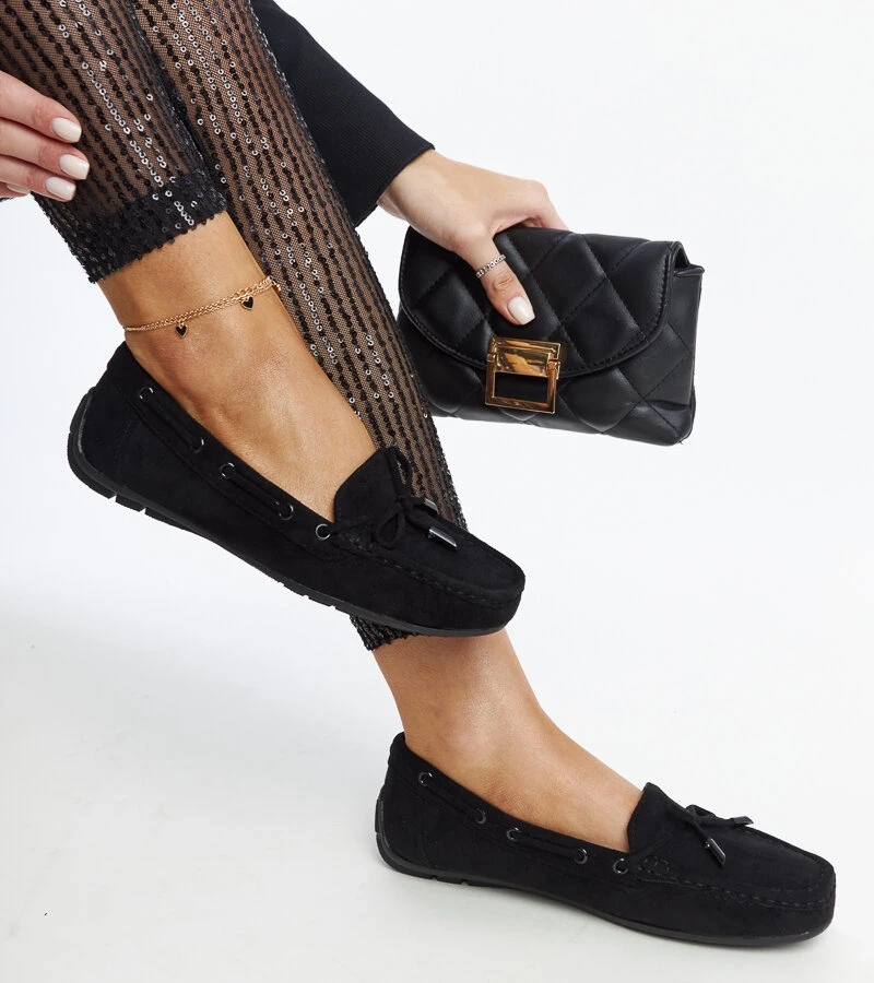 Hayam masnis fekete mokaszinok