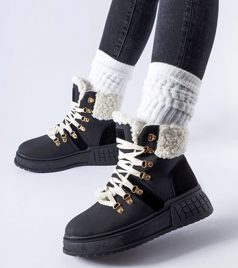 Rodrigo masszív talpú fekete munkacipők