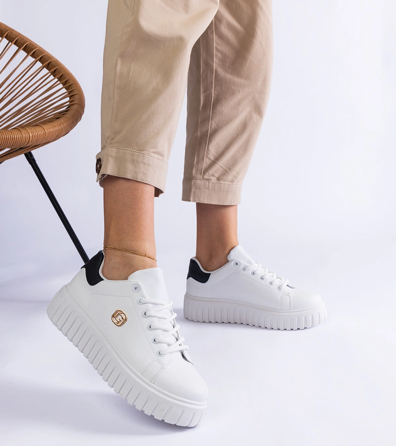 Fekete-fehér vastag talpú Tracie tornacipő