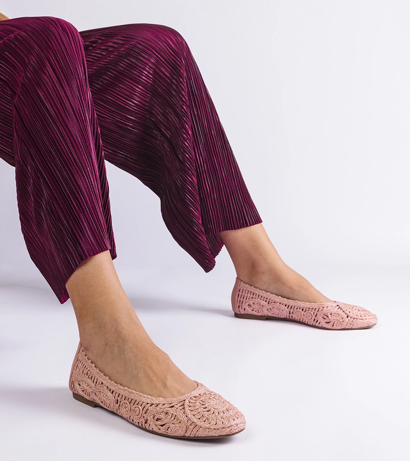 Rózsaszín fonott balerinák Salinela