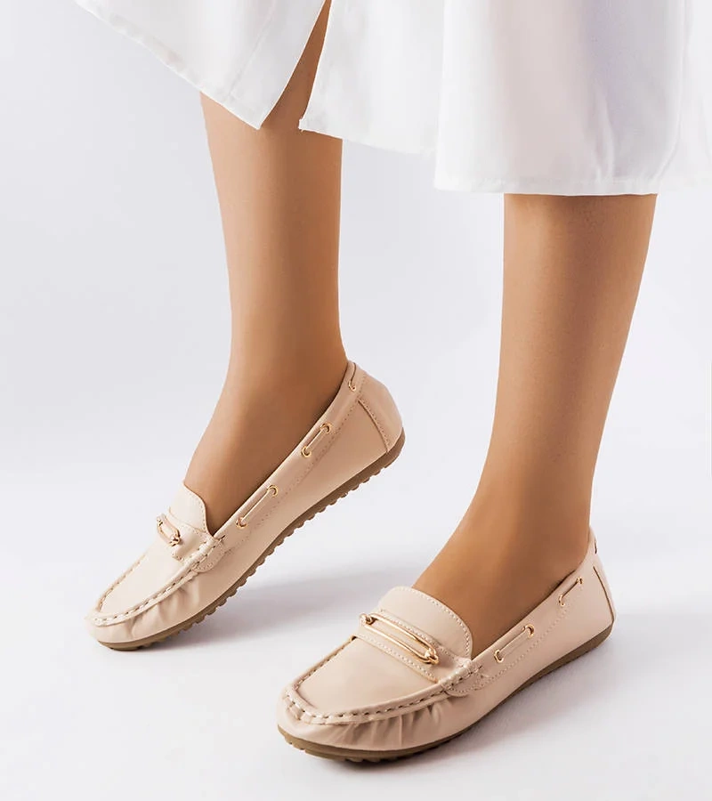 Seattle díszített bézs mokaszinok