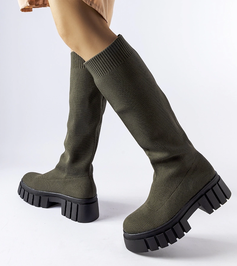 Zöld rugalmas szárú Maroun csizma