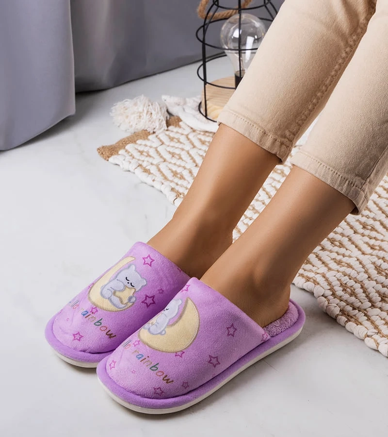 Lila puha papucs Szivárvány hold