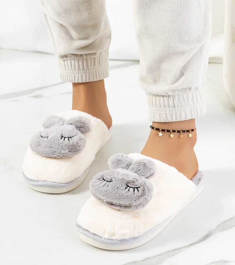 Szürke nyuszi nyomdokos papucs