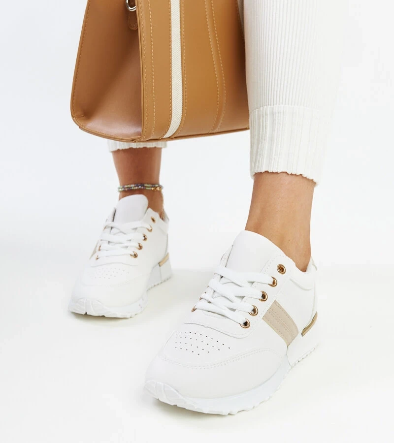 Fehér-bezs színű Nihad gumitalpú tornacipők