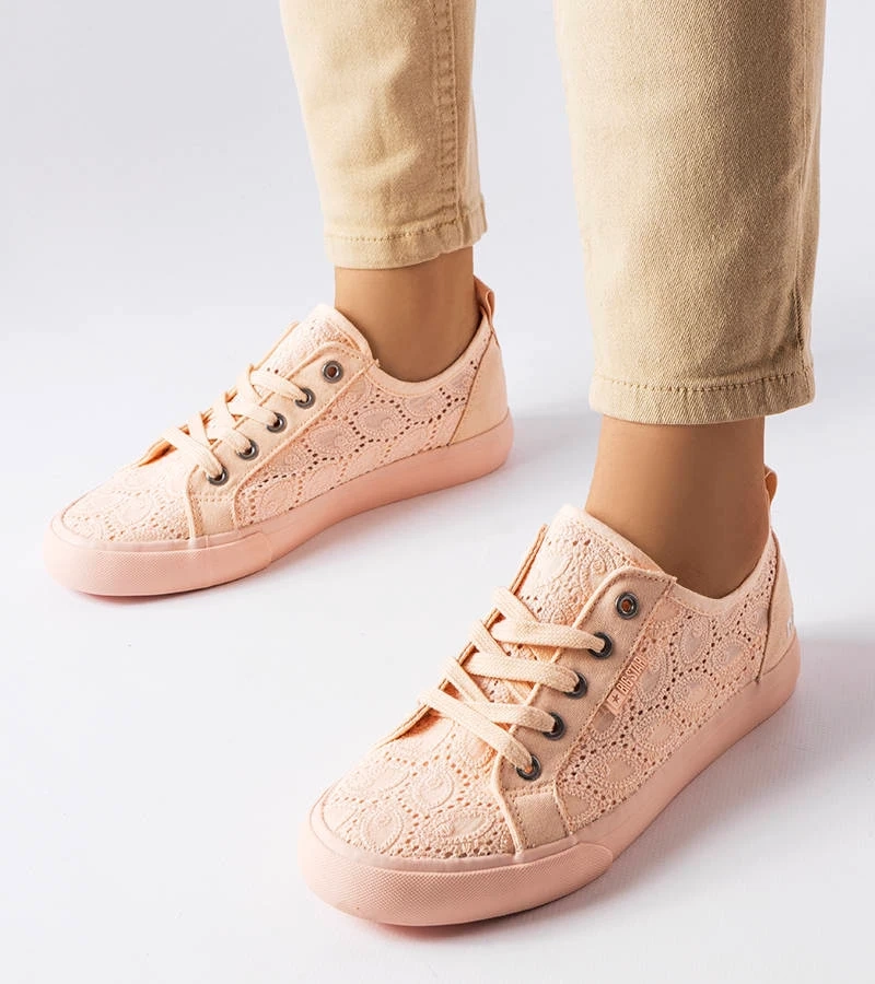 Rózsaszín cipők hímzéssel Big Star JJ274059