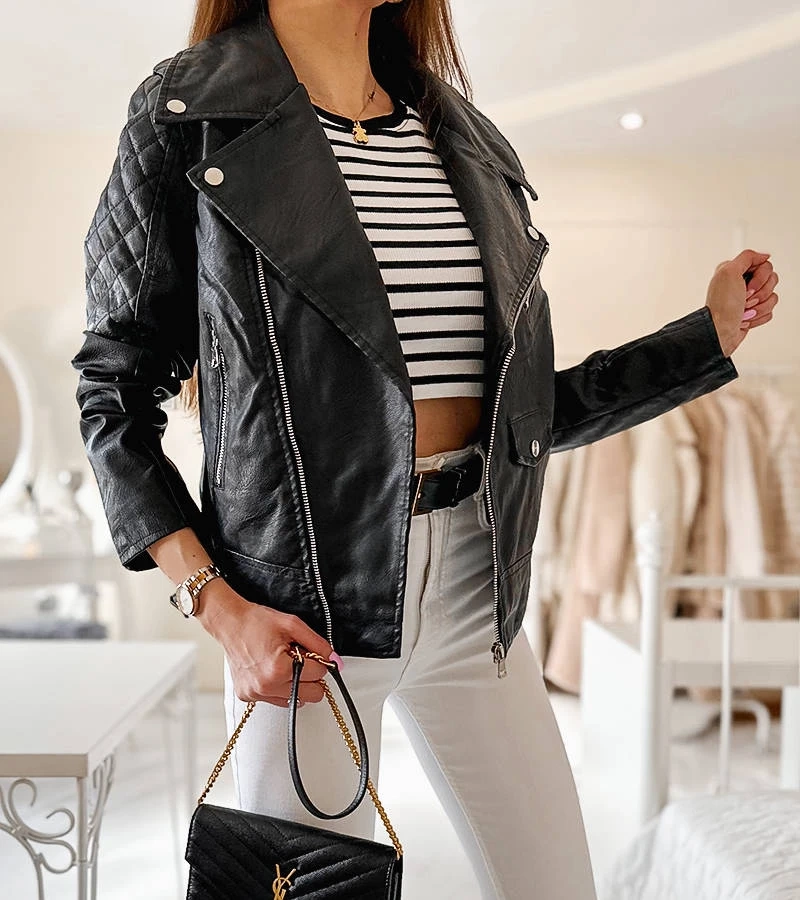 Fekete bőrdzseki Gill