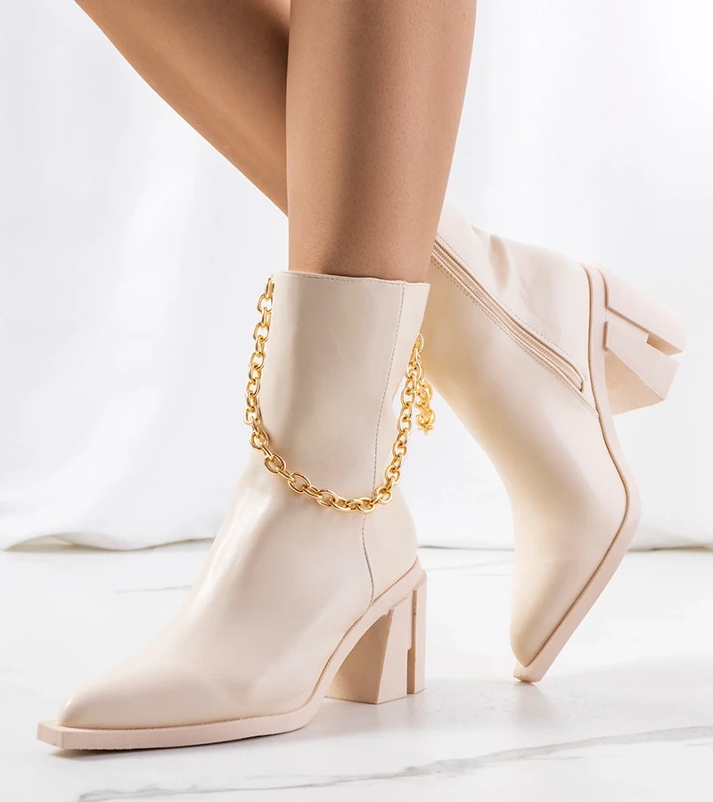 Massa bézs cowboy csizma