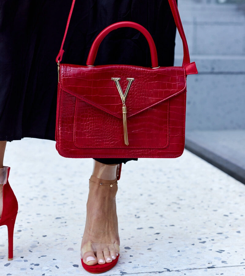 Krokodilbőr mintás Barsa válltáska