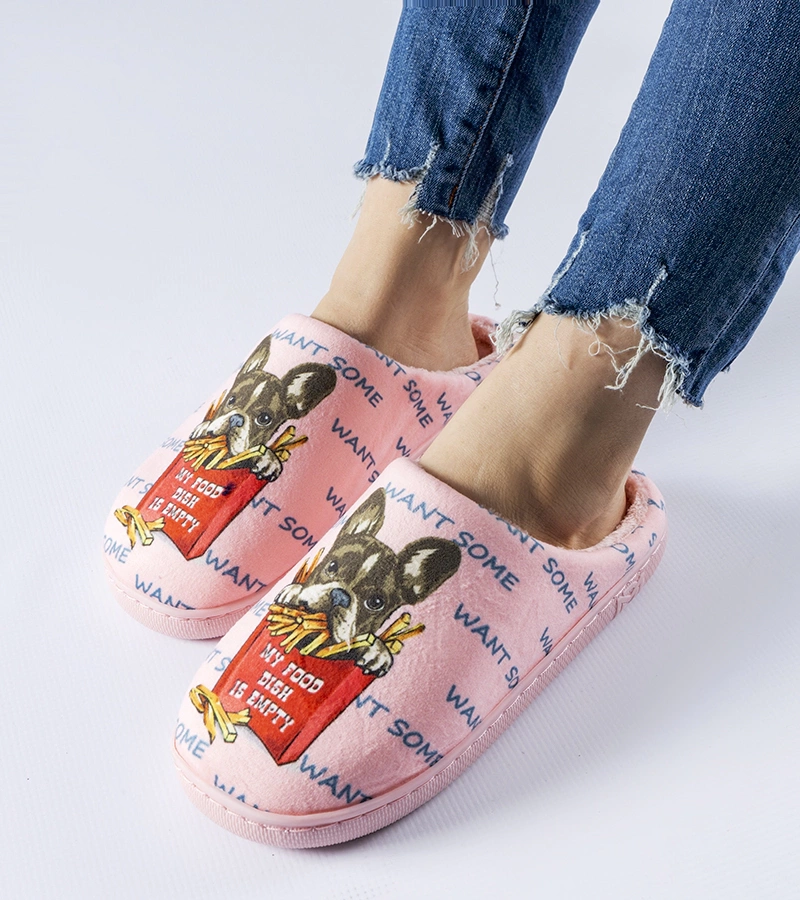 Rózsaszín puha papucs Frenchfries