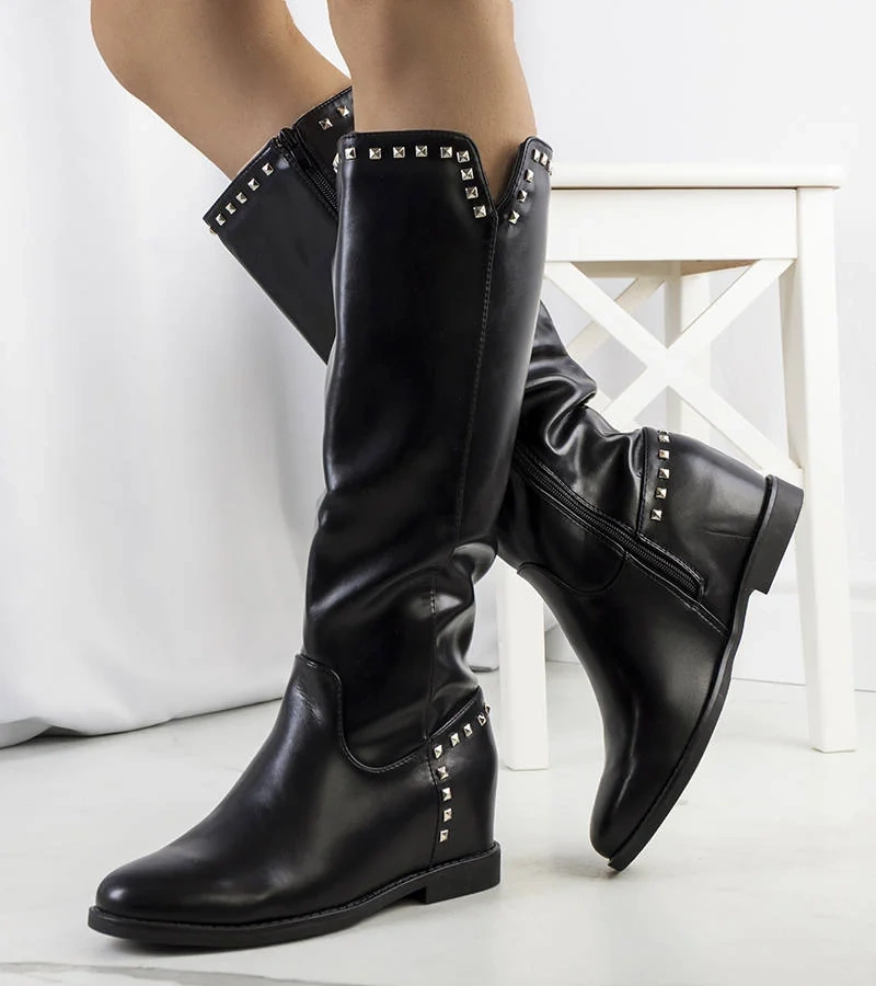 Fekete platformos csizma Espino