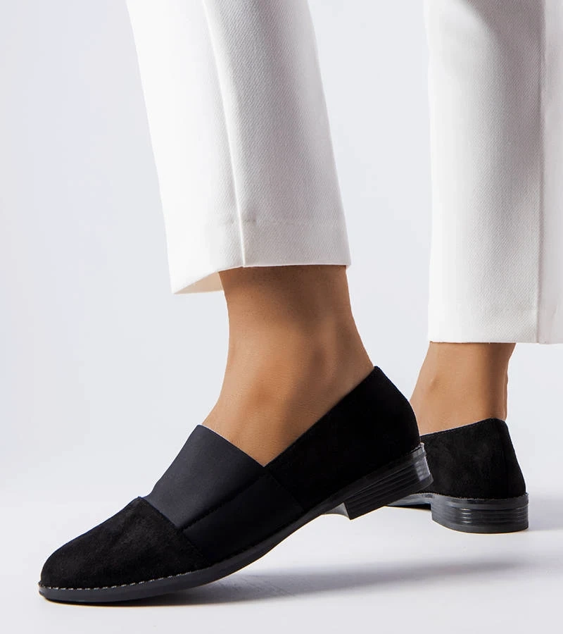 Fekete lapos sarkú Stoney cipők