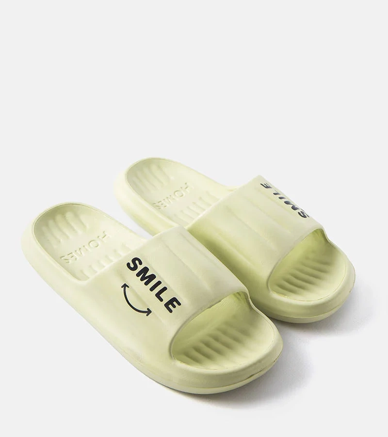 Zöld habos Smile papucs