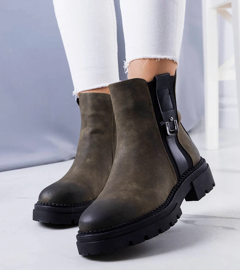 Zöld bélelt bokacsizma Xiomara