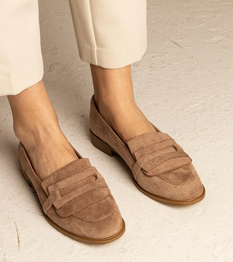 Barna női klasszikus Laiza mokaszin ökobőrből