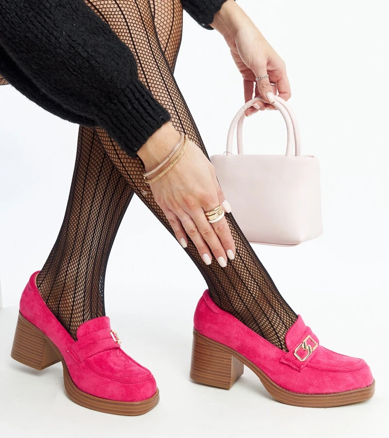 Sötétrózsaszín Aludra cipők sarokon