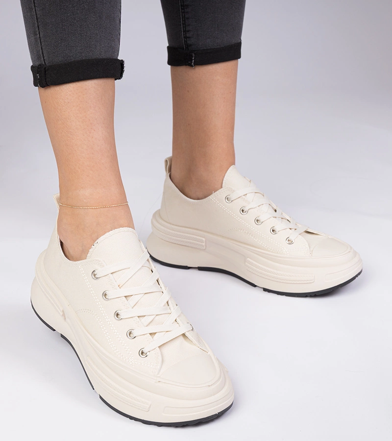 Bézs női anyag tornacipő Katerin