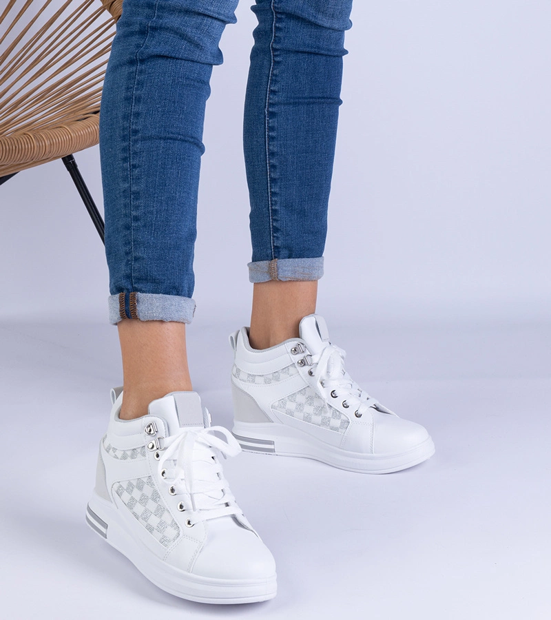 Violinso női rejtett telitalpú fehér sportcipő