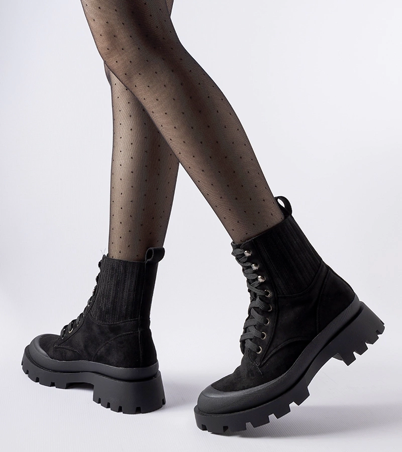 Fekete műszőrme Orson bokacsizma