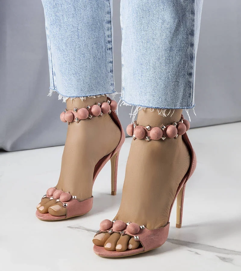 Rózsaszín szandál Yara magassarkúval