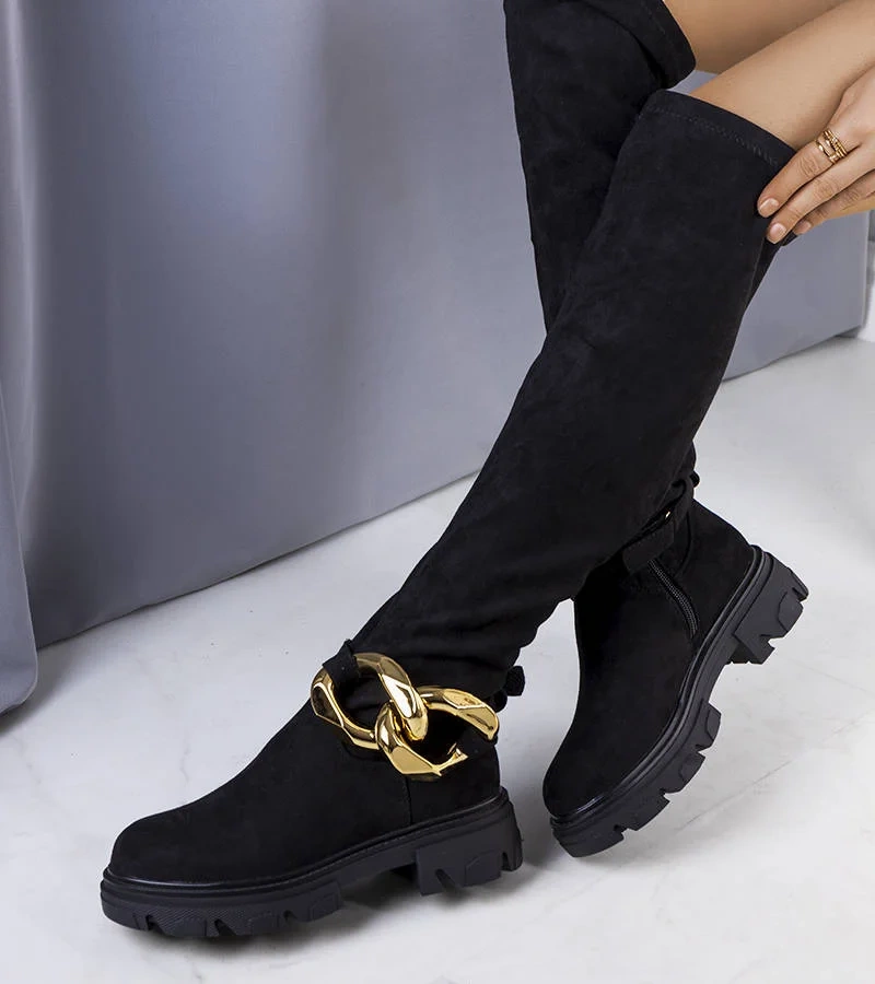 Fekete magas csizma Rero