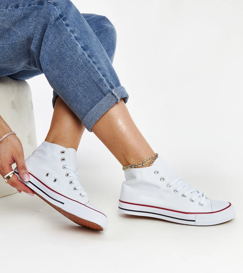 Eliska fehér magas tornacipők