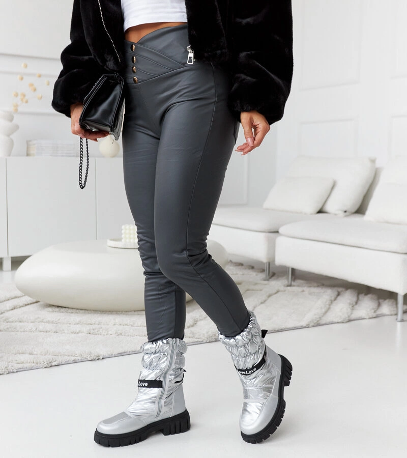 Szürke melegített leggings Djor D95530 GREY