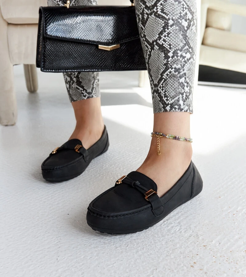 Matt kivitelű Scafati fekete mokaszinok