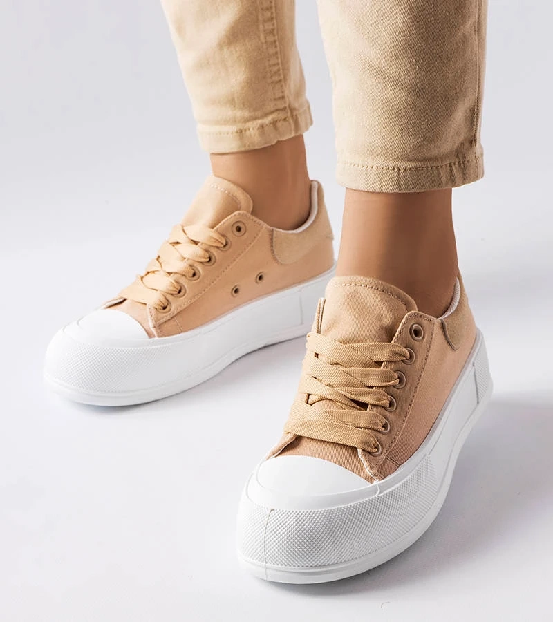 Josseaume bézs platformos tornacipők