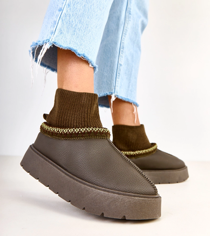 Zöld hócsizmák zoknis szárral Melary