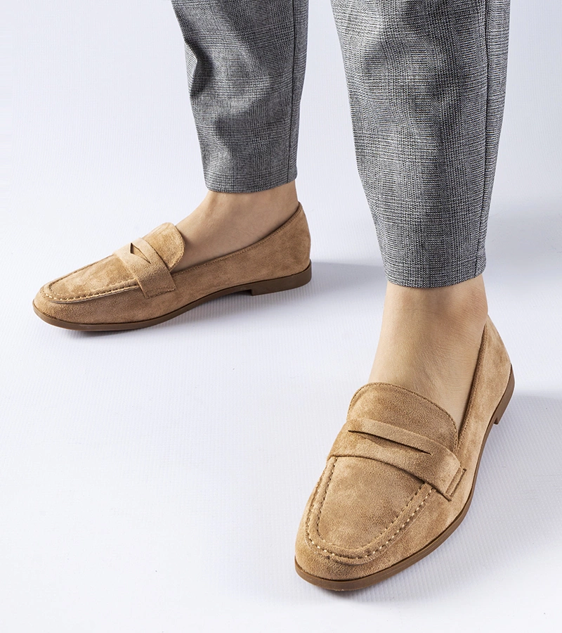 Sötétbézs Medford eko-velúr mokaszinok