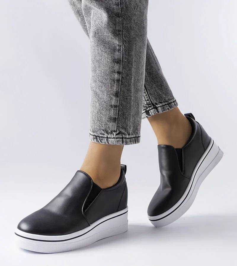 Fekete platformos slip-on tornacipő Francoeur