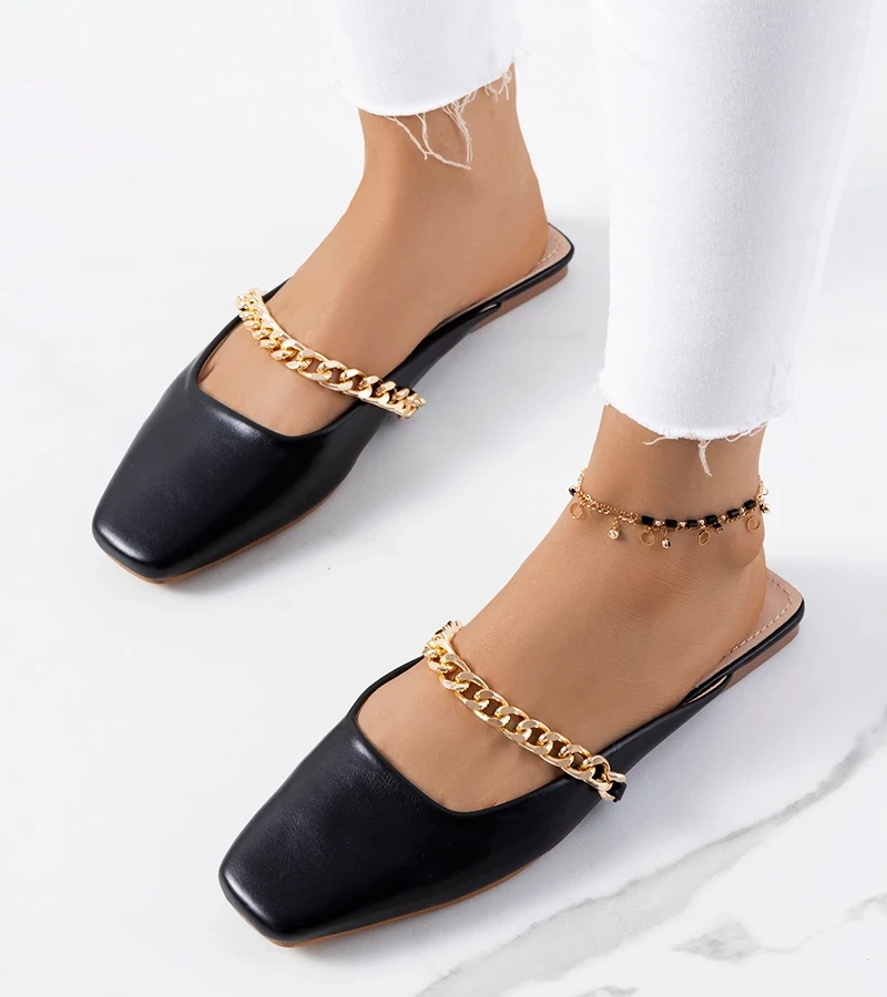 Fekete elegáns papucsok Baras