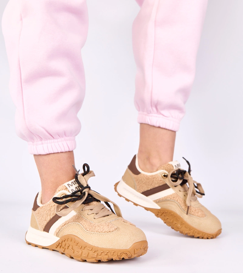 Bézs bundás, bélelt Sanna sportcipő