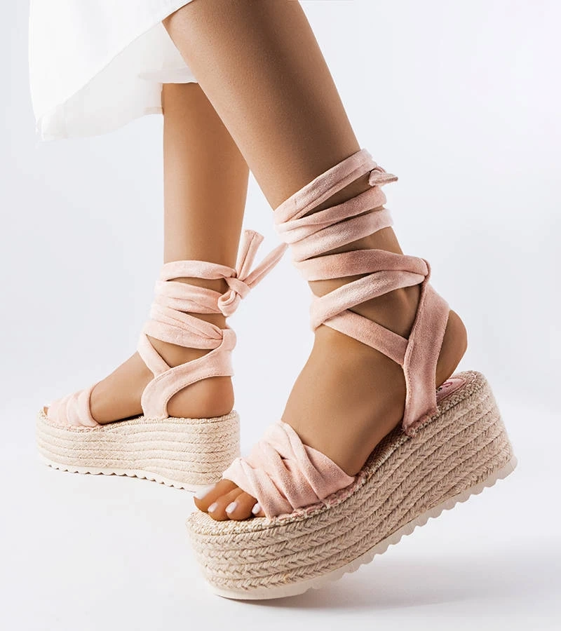 Rózsaszín espadrille Loiseau platformon