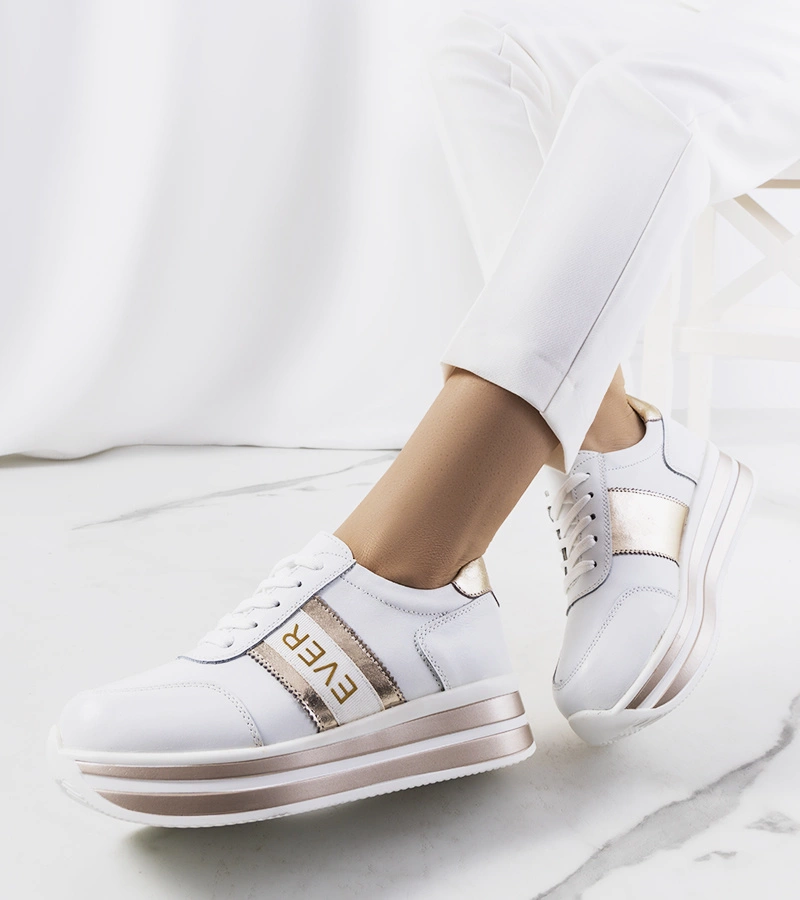 Fehér-arany bőr sneaker Teresin