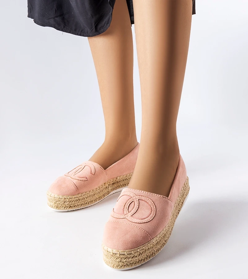 Rózsaszín espadrille a Beaudry platformon