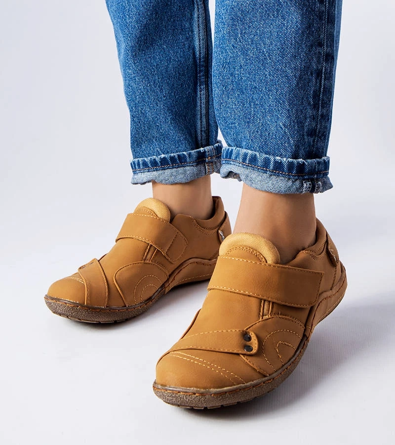 Cinisello karamell színes tépőzáras félcipők