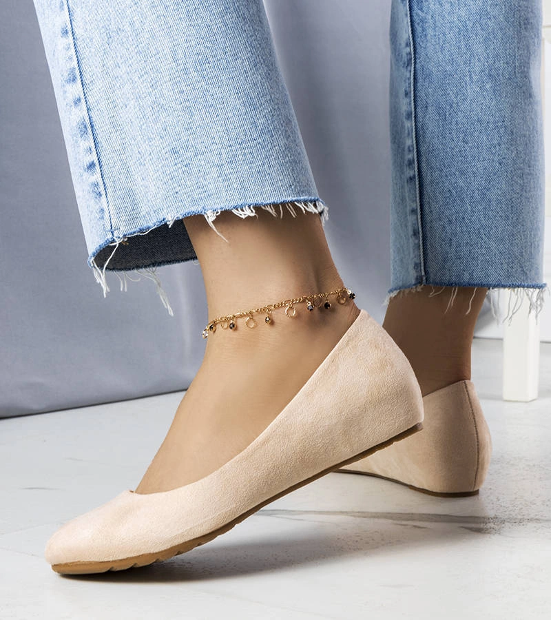 Sylvia alacsony talpú bézs balerinák