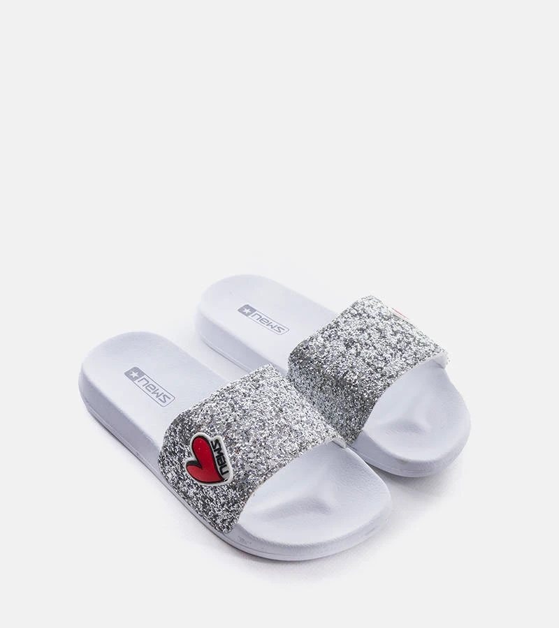 Szürke flitteres gyermek papucs Boncoeur