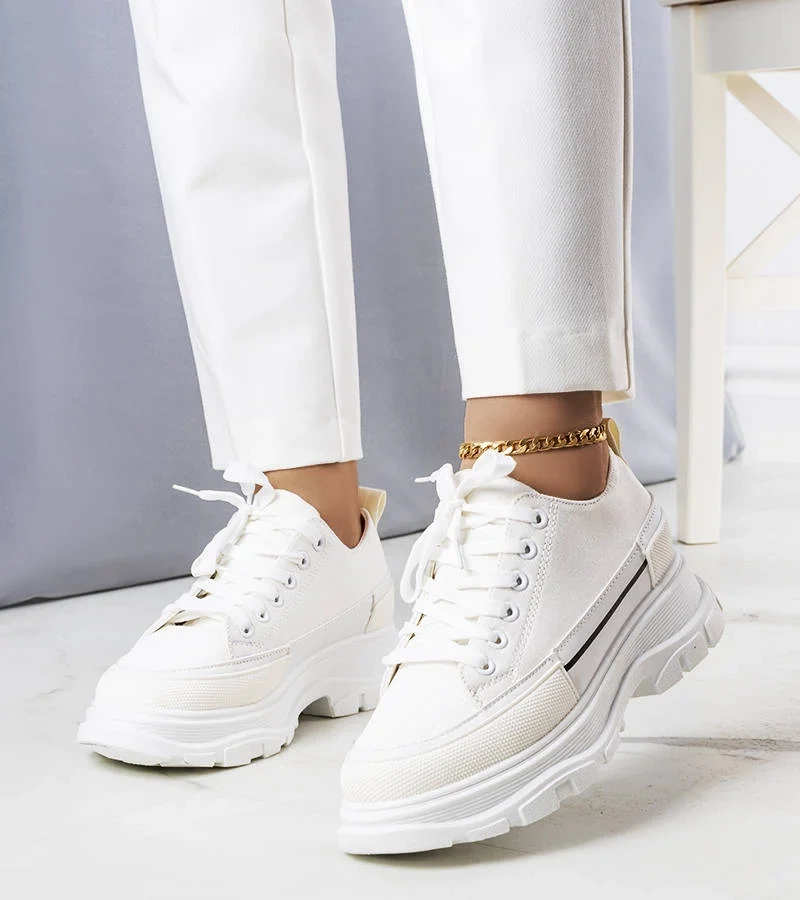 Fehér magas talpú tornacipők Lavaris