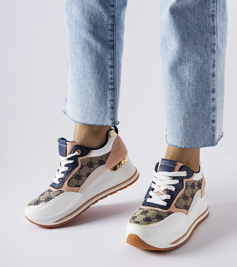 Rouxi fehér-rózsaszín tornacipők