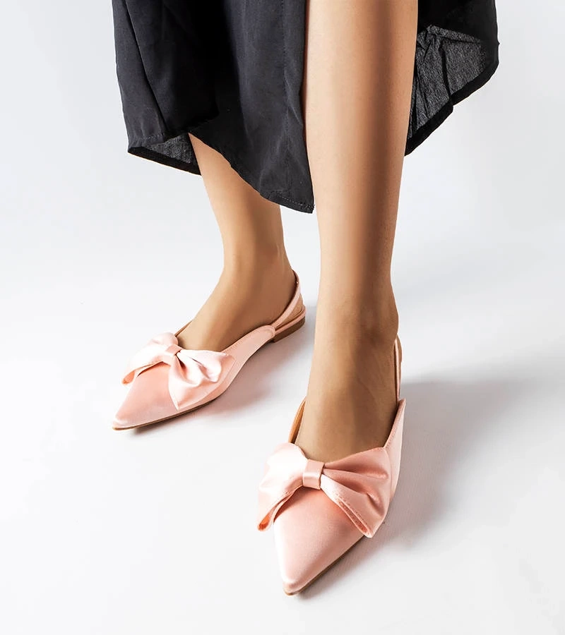 Rózsaszín balerina nyitott sarokkal Longhena