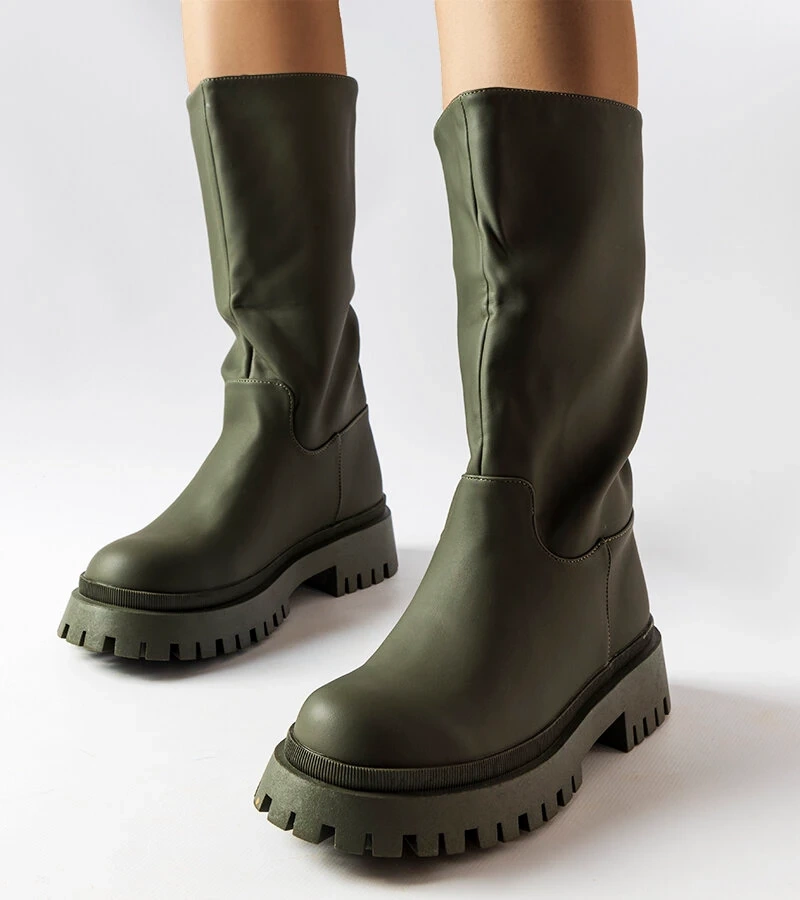 Zöld matt csizma Hollie