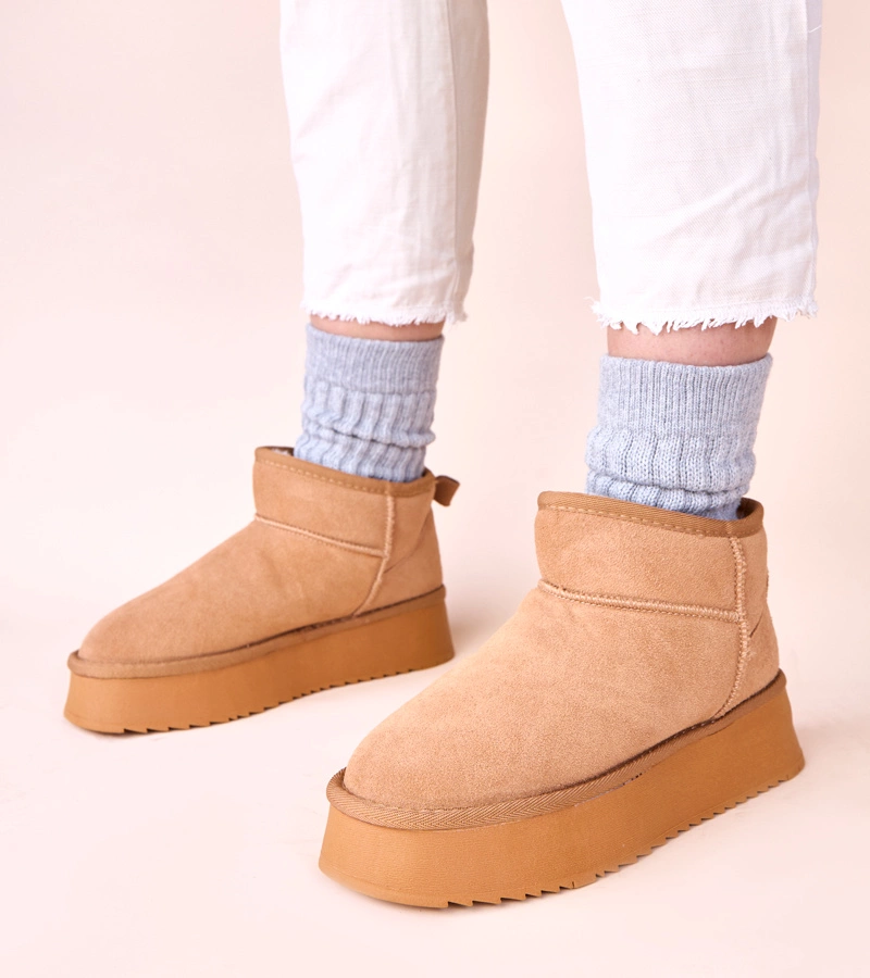 Armona természetes velúr hócsizmák barna