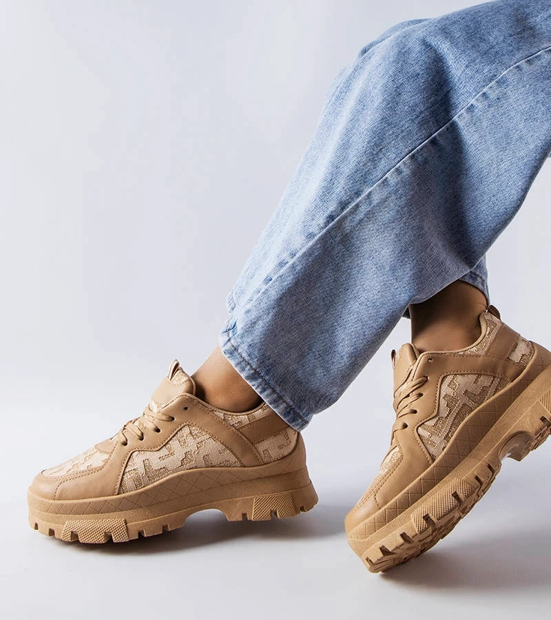 Sötét bézs masszív Brunswick tornacipők