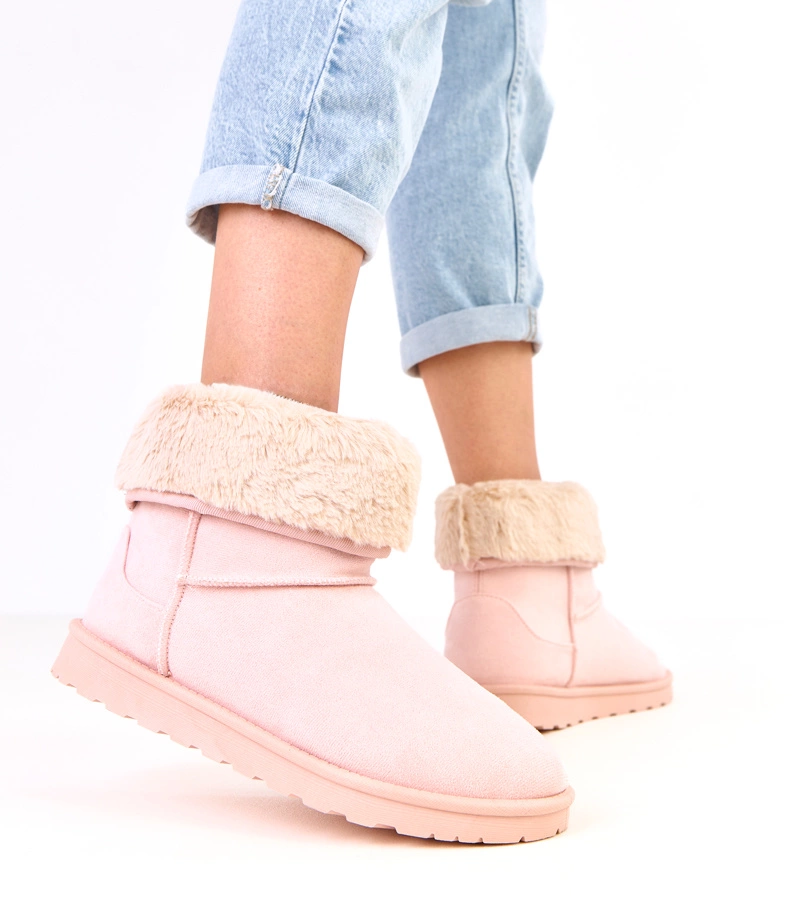 Rózsaszín szőrmés platform hótaposó Meggi